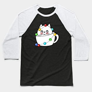 Cat in Christmas lights Baseball T-Shirt